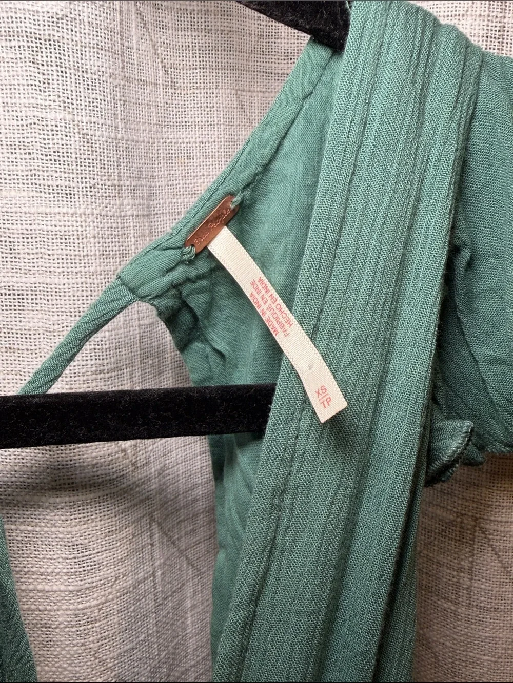 Free People Teal Green Ruffled Backless V-Neck Sundress - Picture 3 of 6